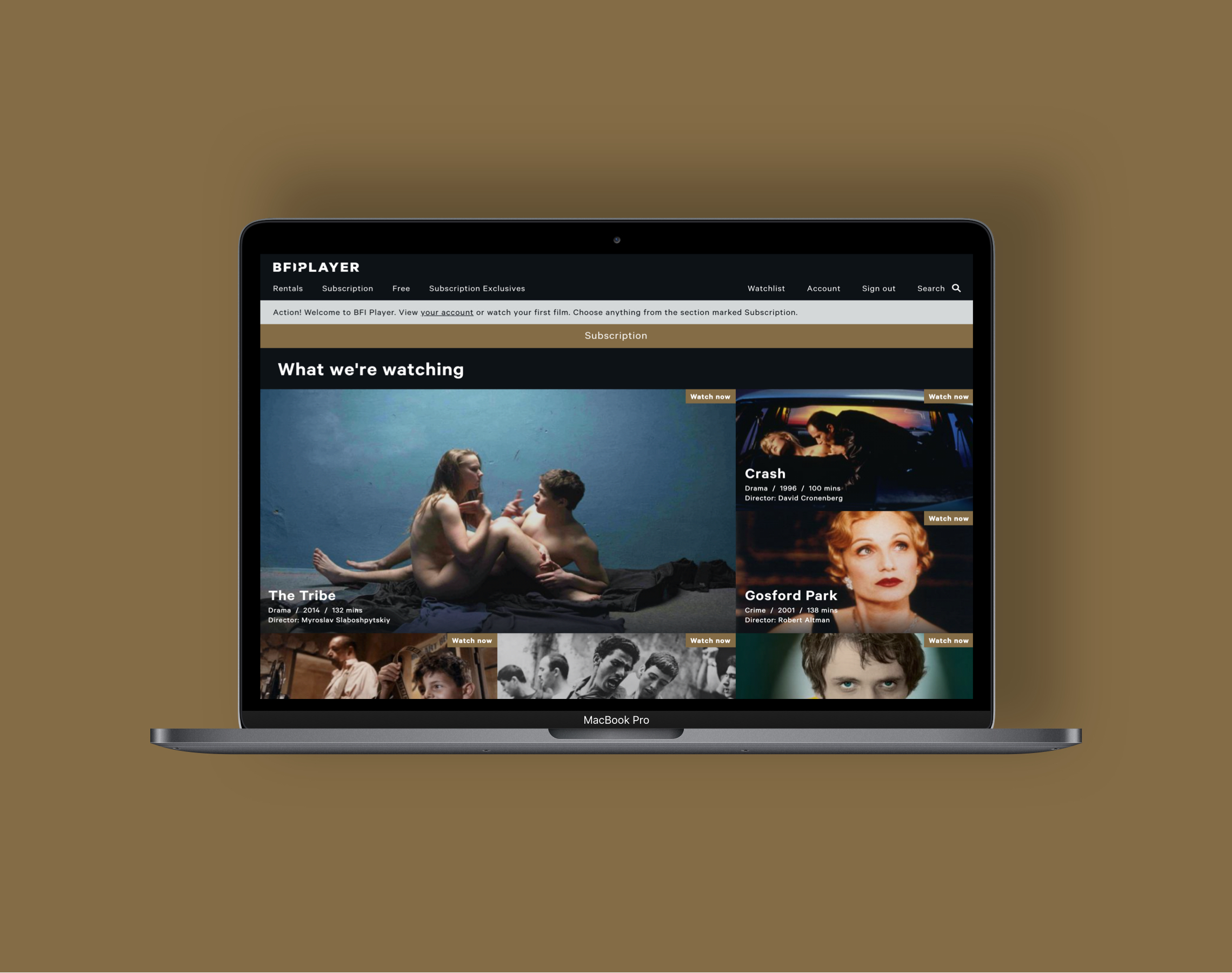 Screenshot showing Subscribers page